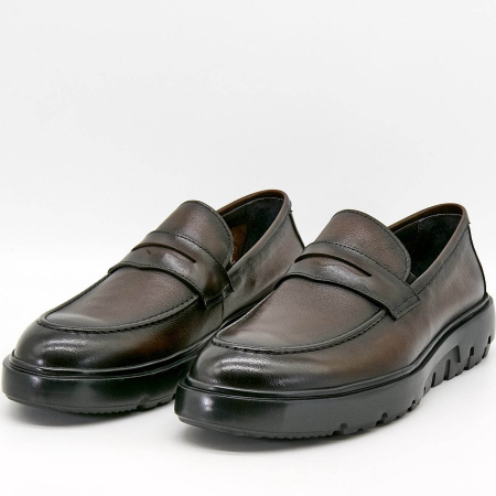 Туфли  Romitan  коричневый  кожа Z-100687 фото в интернет-магазине | Omadey.ru