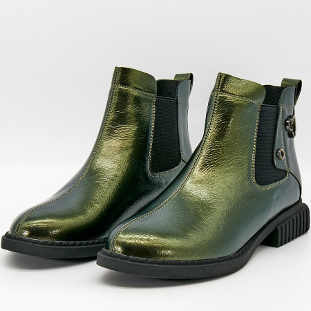 Ботинки  Bonavi  зеленый  кожа Z-100168