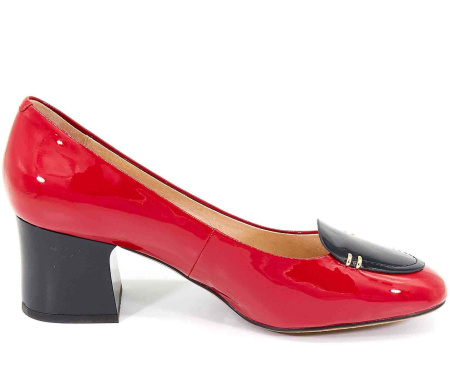 Туфли  Cavaletto  красно-чёрный  кожа лаковая F-80314 фото в интернет-магазине | Omadey.ru