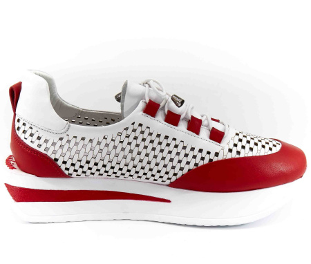 Кроссовки  Derem  белый  кожа F-80225 фото в интернет-магазине | Omadey.ru