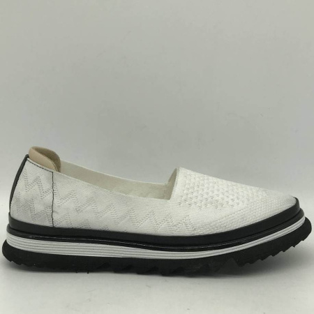 Слипоны  Rovigo  белый  текстиль F-90956 фото в интернет-магазине | Omadey.ru