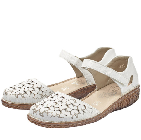 Туфли летние  Rieker  белый  кожа/кожа искусств. F-80439 фото в интернет-магазине | Omadey.ru