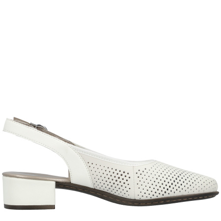 Слингбэки  Rieker  белый  кожа/кожа искусств. F-400087 фото в интернет-магазине | Omadey.ru