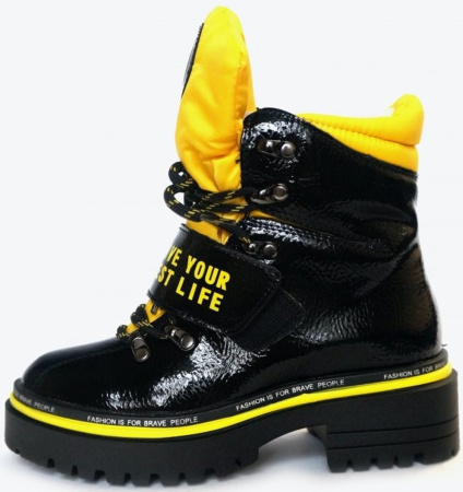 Ботинки  Keddo  черный  кожа лаковая искусств. Z-100728 фото в интернет-магазине | Omadey.ru