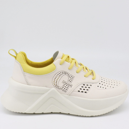 Кроссовки  Grunberg  бежевый  кожа иск. Микрополитекс/текстиль F-80836 фото в интернет-магазине | Omadey.ru