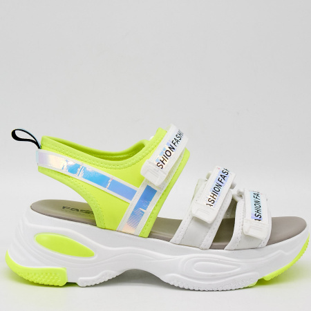 Сандалии  Baden  белый  текстиль F-90298 фото в интернет-магазине | Omadey.ru