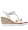 Босоножки  Rieker  белый  кожа искусств. F-80277 фото в интернет-магазине | Omadey.ru