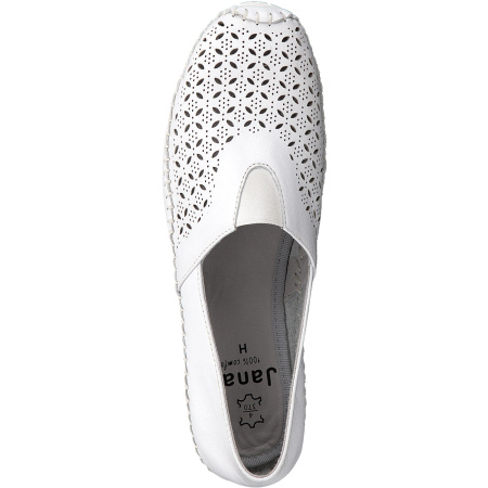 Слипоны  Jana  белый  кожа F-80821 фото в интернет-магазине | Omadey.ru