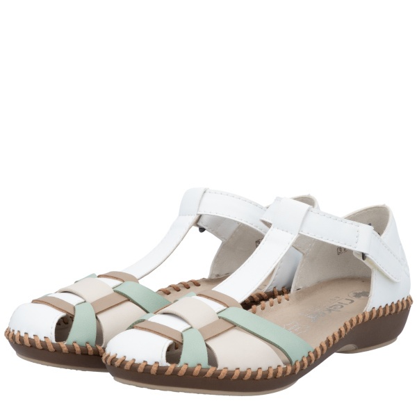 Фото Босоножки  Rieker  мультицвет  кожа искусств. F-400522