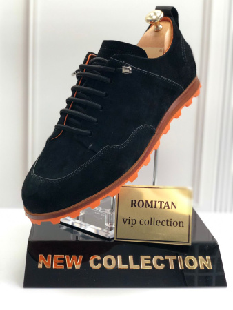 Кроссовки  Romitan  черный  замша F-300328 фото в интернет-магазине | Omadey.ru