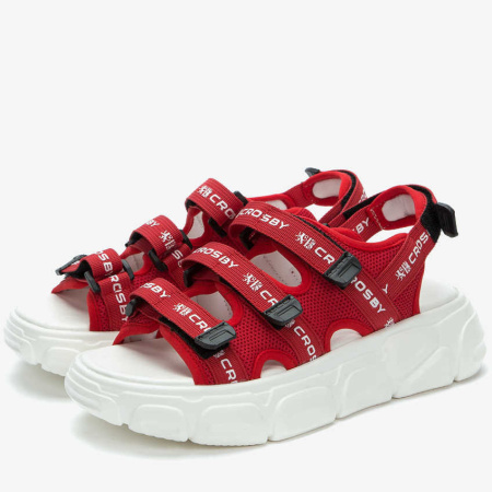 Сандалии  Crosby  красный  сетка F-90995 фото в интернет-магазине | Omadey.ru