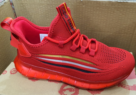 Кроссовки  Strobbs  красный  текстиль F-90399 фото в интернет-магазине | Omadey.ru