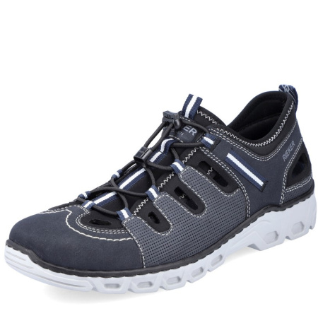 Туфли летние  Rieker  синий  кожа искусств./текстиль F-200031 фото в интернет-магазине | Omadey.ru