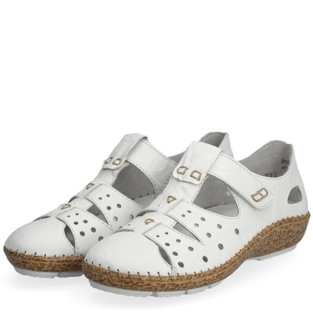 Туфли летние  Rieker  белый  кожа F-400081 фото в интернет-магазине | Omadey.ru
