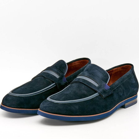 Туфли  Mirco Osvaldo  синий  замша Z-100675 фото в интернет-магазине | Omadey.ru