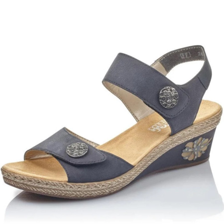 Босоножки  Rieker  синий  кожа/кожа искусств. F-91295 фото в интернет-магазине | Omadey.ru
