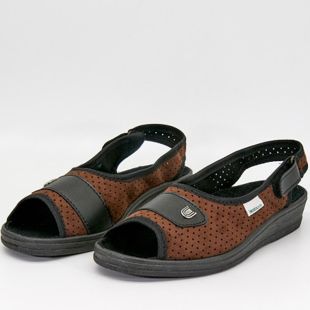 Босоножки  Imara  коричневый  текстиль F-4570 фото в интернет-магазине | Omadey.ru