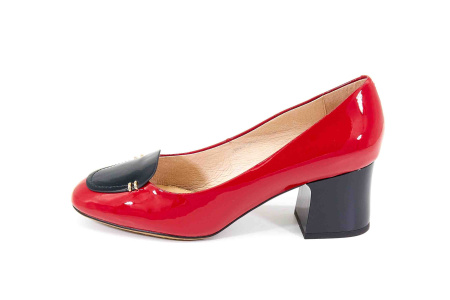 Туфли  Cavaletto  красно-чёрный  кожа лаковая F-80314 фото в интернет-магазине | Omadey.ru