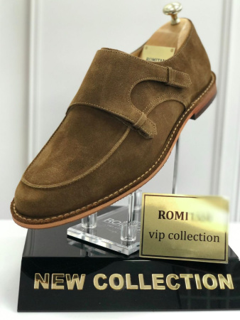 Туфли  Romitan  рыжий  замша F-300349 фото в интернет-магазине | Omadey.ru