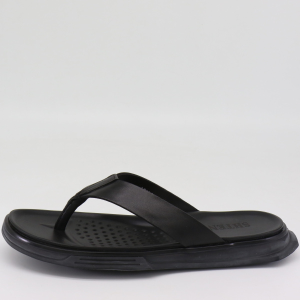 Фото Шлепанцы  SHteng  черный  кожа F-72006