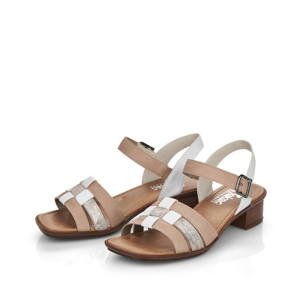 Фото Босоножки  Rieker  бежевый  кожа искусств. F-100567