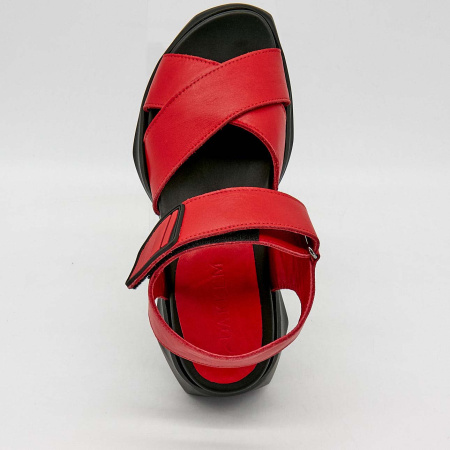 Сандалии  Dakkem  красный  кожа F-90502 фото в интернет-магазине | Omadey.ru