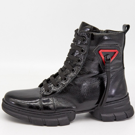 Ботинки  Bestello  черный  кожа лаковая Z-89212 фото в интернет-магазине | Omadey.ru