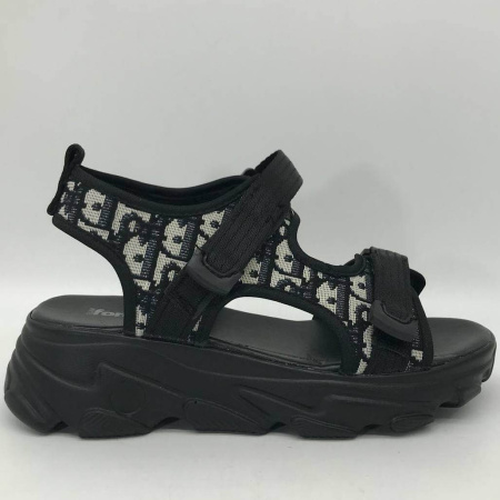 Сандалии  Glam Forever  черный  текстиль F-91145 фото в интернет-магазине | Omadey.ru