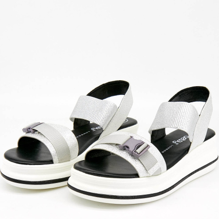 Сандалии  Betsy  серебряный  кожа искусств./текстиль F-80973 фото в интернет-магазине | Omadey.ru