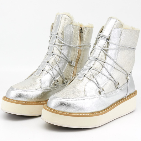 Ботинки  Betsy  серебряный  кожа искусств. Z-7488 фото в интернет-магазине | Omadey.ru