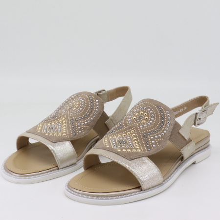 Сандалии  Cavaletto  золотой  кожа/велюр F-80624 фото в интернет-магазине | Omadey.ru