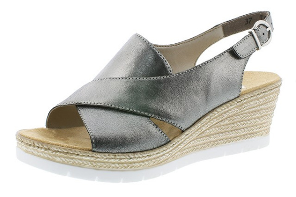 Фото Босоножки  Rieker  серебряный  кожа F-7981 Фото Босоножки  Rieker  серебряный  кожа F-7981