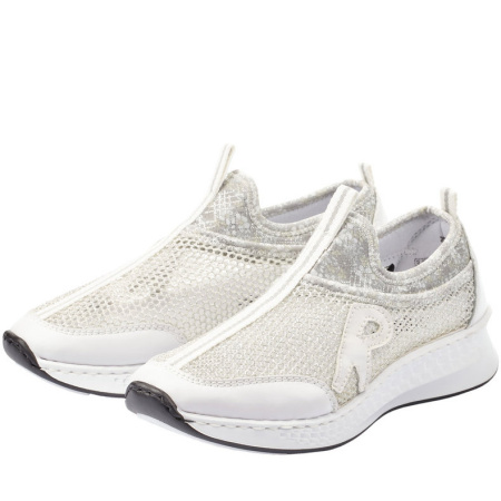 Кроссовки  женские Rieker  белый  кожа искусств./текстиль F-80149 фото в интернет-магазине | Omadey.ru