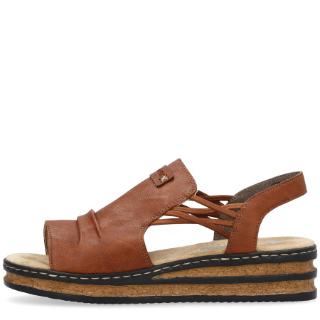 Босоножки  Rieker  коричневый  кожа искусств. F-400480 фото в интернет-магазине | Omadey.ru