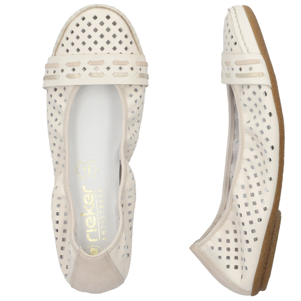 Фото Балетки Rieker бежевый кожа/кожа искусств. F-400259