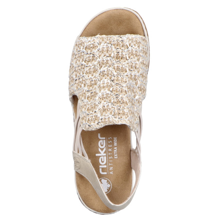 Босоножки  Rieker  бежевый  кожа искусств./текстиль F-401145 фото в интернет-магазине | Omadey.ru