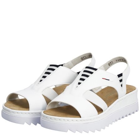 Босоножки  Rieker  белый  кожа искусств. F-400209 фото в интернет-магазине | Omadey.ru