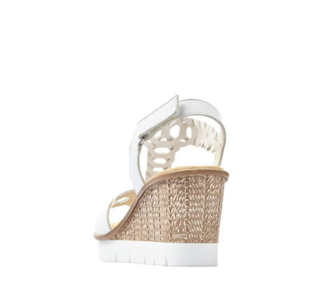Босоножки  Rieker  белый  кожа искусств. F-80277 фото в интернет-магазине | Omadey.ru