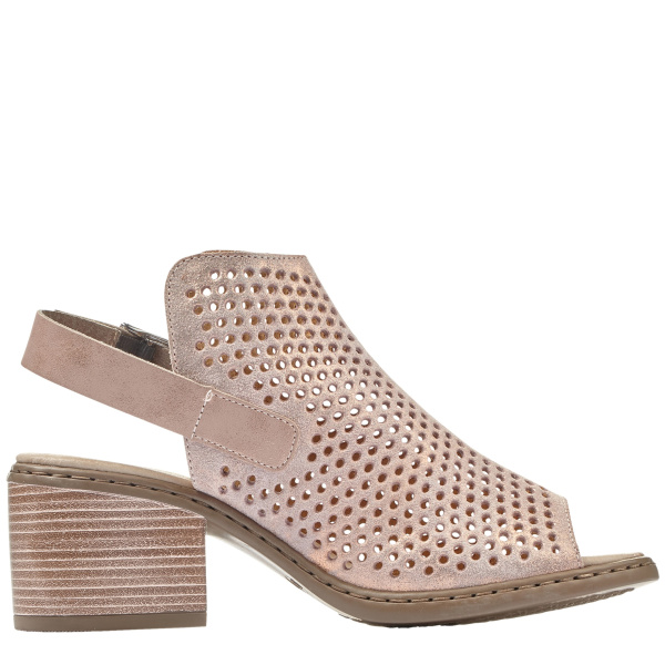 Фото Босоножки  Rieker розовый кожа/кожа искусств. F-400469