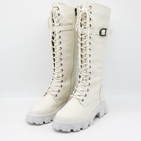 Сапоги  Bonavi  белый  кожа Z-100829 фото в интернет-магазине | Omadey.ru