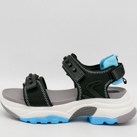 Сандалии  MYSET  черный  текстиль F-90940 фото в интернет-магазине | Omadey.ru