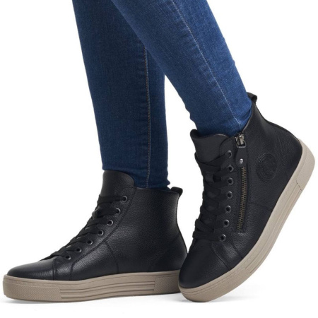 Ботинки  Remonte  черный  кожа Z-300057 фото в интернет-магазине | Omadey.ru