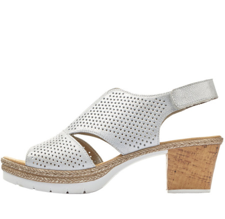 Босоножки  Rieker  белый  кожа F-80569 фото в интернет-магазине | Omadey.ru