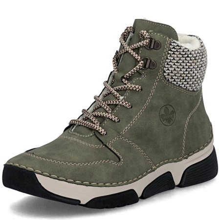 Ботинки  Rieker  зеленый  кожа искусств./текстиль  Z-401064 фото в интернет-магазине | Omadey.ru