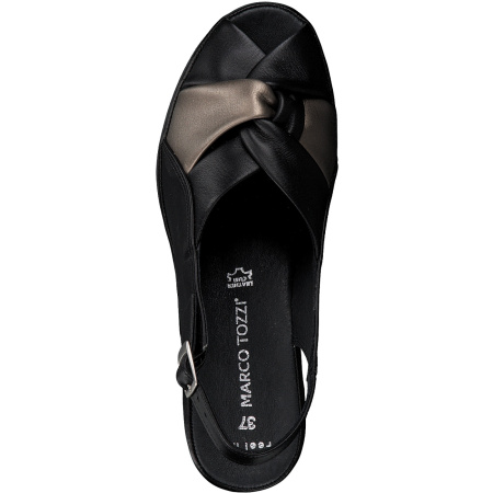 Босоножки  Marco Tozzi  черный  кожа F-80613 фото в интернет-магазине | Omadey.ru