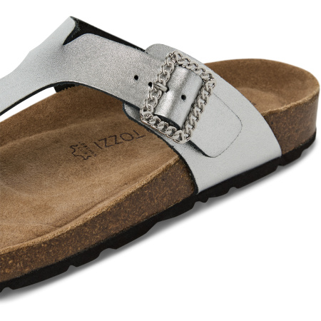 Шлепанцы  Marco Tozzi  серебряный  кожа F-400825 фото в интернет-магазине | Omadey.ru