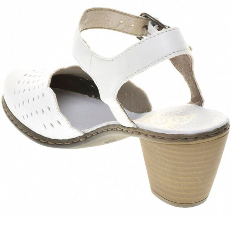 Босоножки  Rieker  белый  кожа/кожа искусств. F-7667 фото в интернет-магазине | Omadey.ru