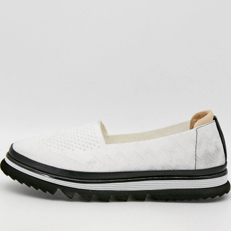 Слипоны  Rovigo  белый  текстиль F-90956 фото в интернет-магазине | Omadey.ru