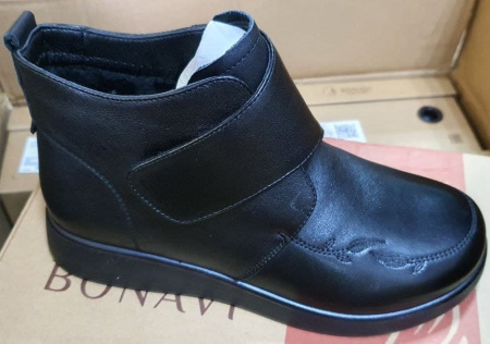 Ботинки  Bonavi  черный  кожа Z-100432 фото в интернет-магазине | Omadey.ru