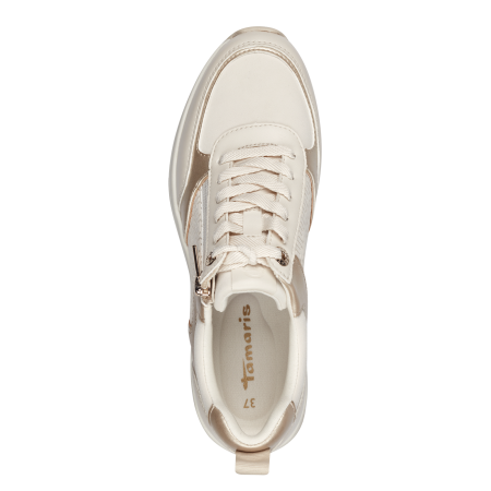 Кроссовки  Tamaris  бежевый  кожа искусств. Z-400617 фото в интернет-магазине | Omadey.ru